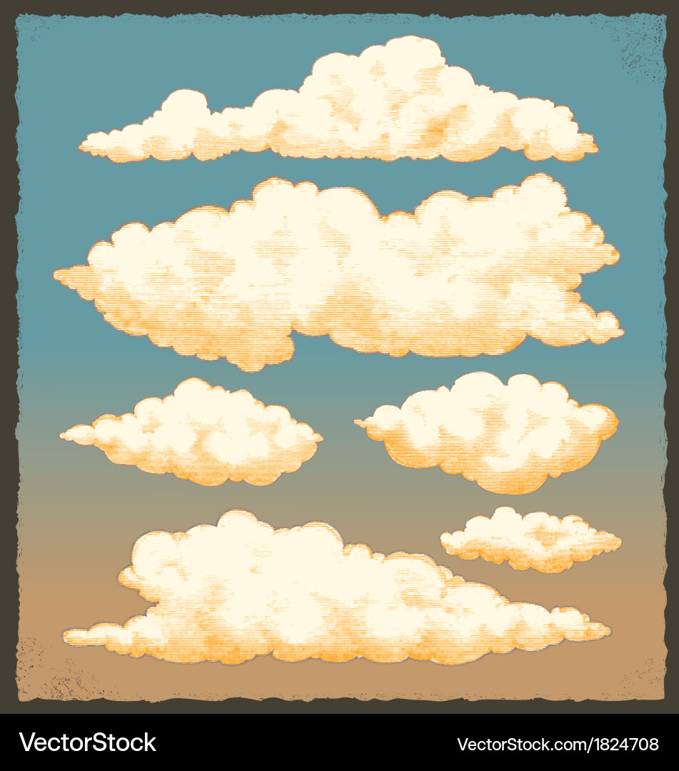 Retro Cloud Backdrop Vector Image