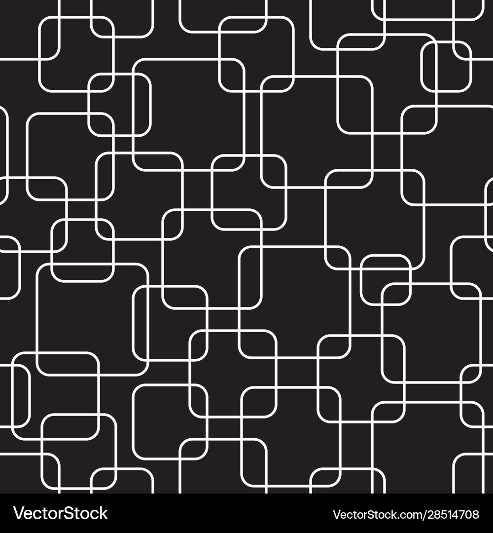Rounded Square Line Art Pattern vector image