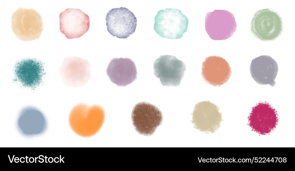 Set of various textured rounded shapes colorful Set of various textured rounded shapes colorful Vector Image