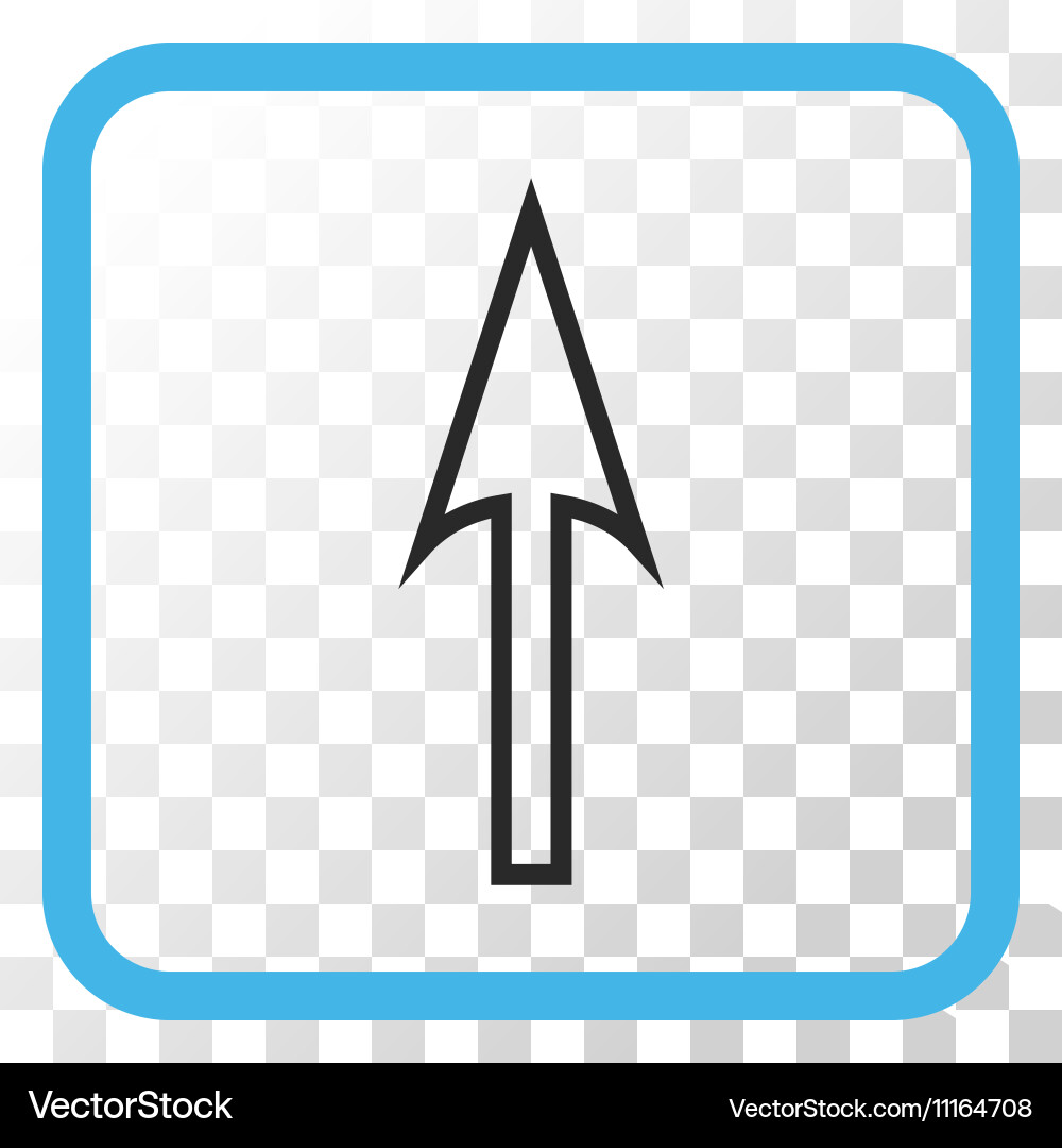Sharp arrow up icon in a frame vector image