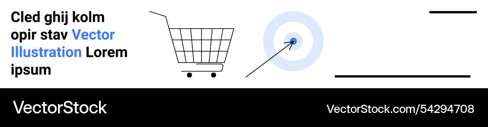 Shopping cart and target symbol with text elements Shopping cart and target symbol with text elements vector image