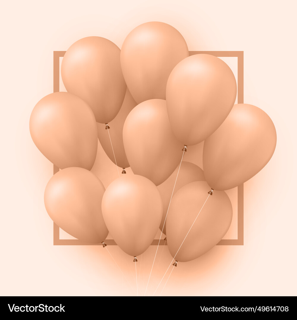 Square frame with peach fuzz color helium vector image
