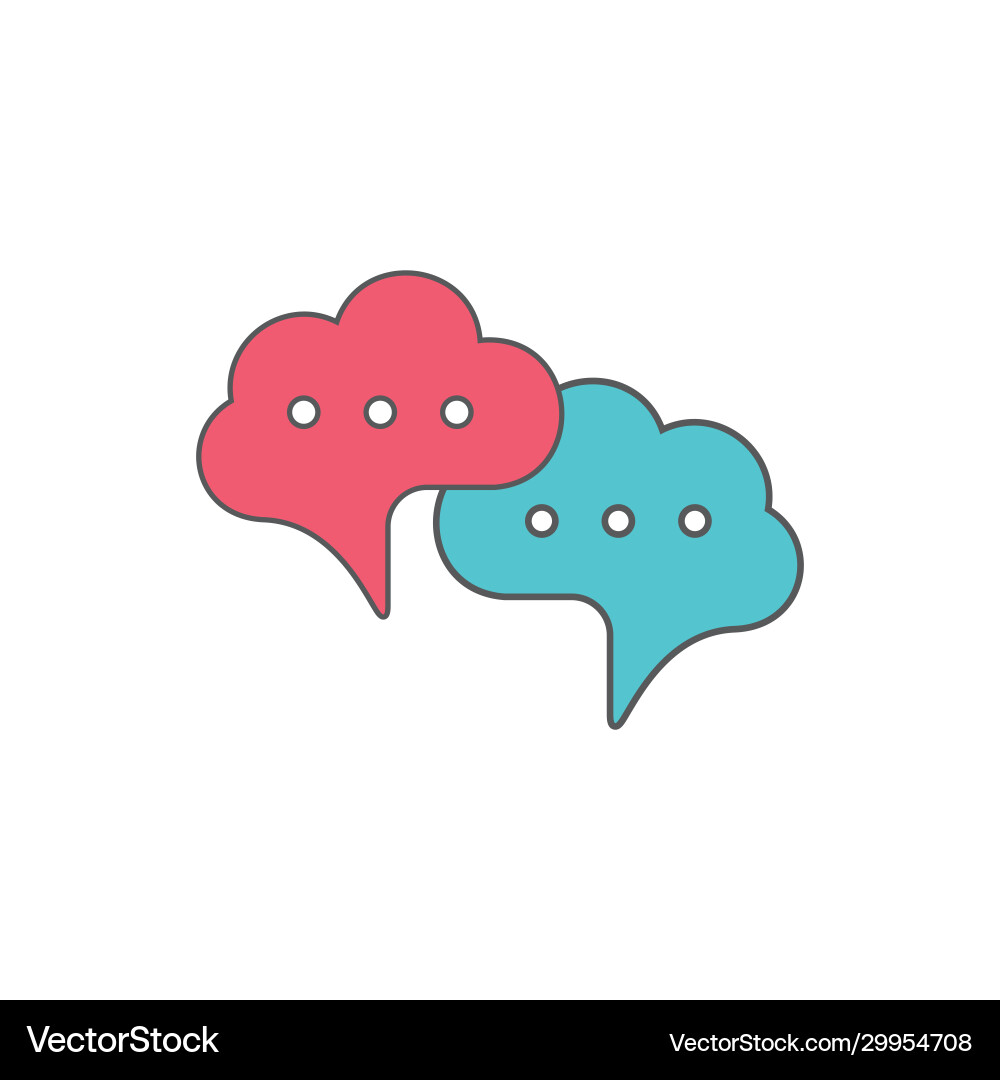 Think talk linked colorful design symbol Think talk linked colorful design symbol Vector Image