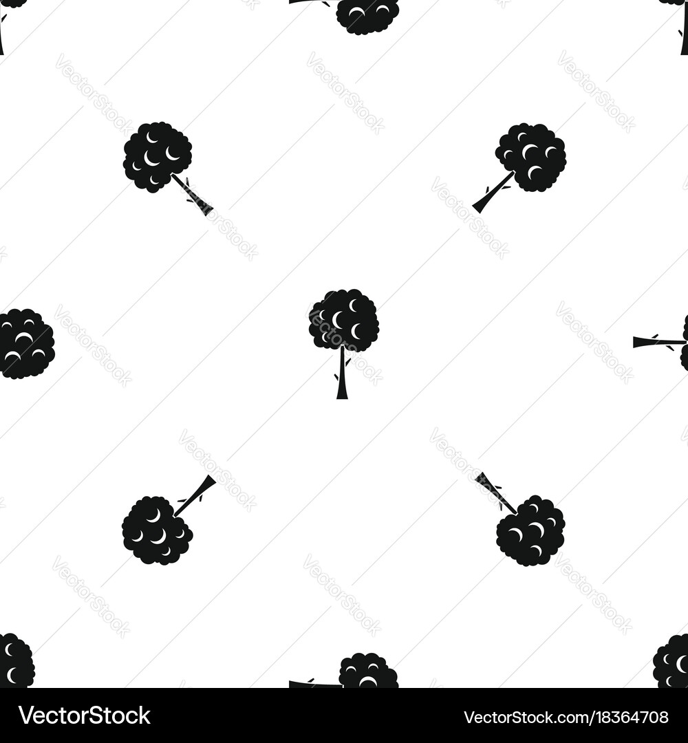 Tree with spherical crown pattern seamless black Vector Image