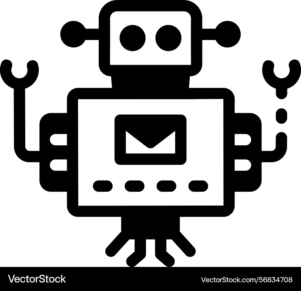 Weba filled style icon of robot mechanical design vector image