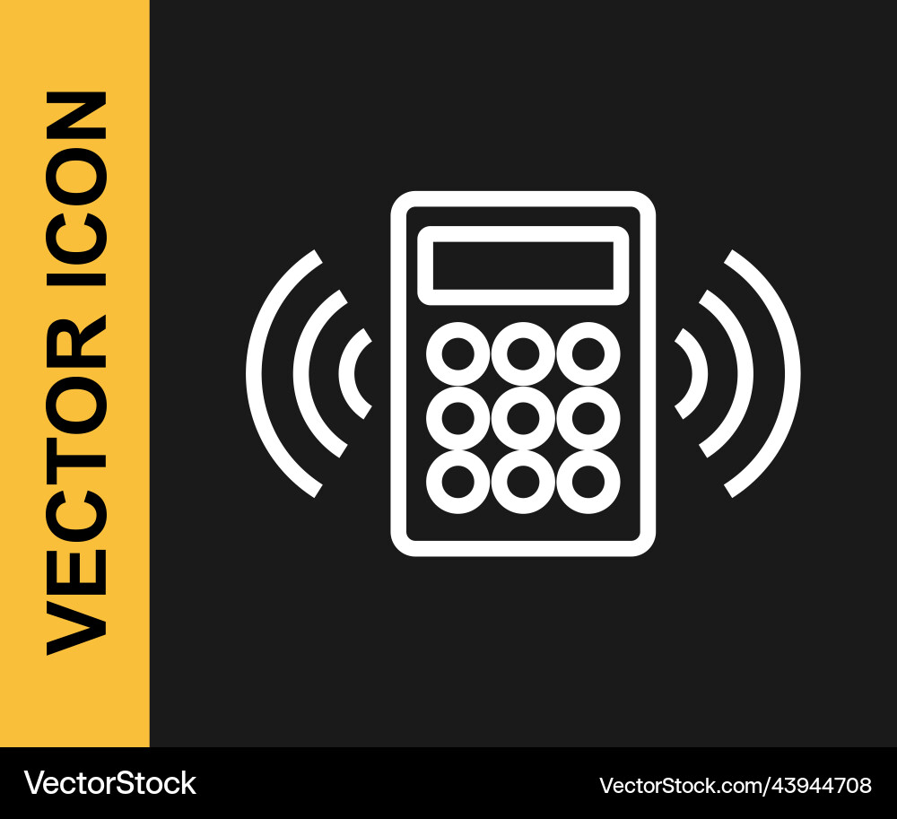 White line security system control panel White line security system control panel vector image