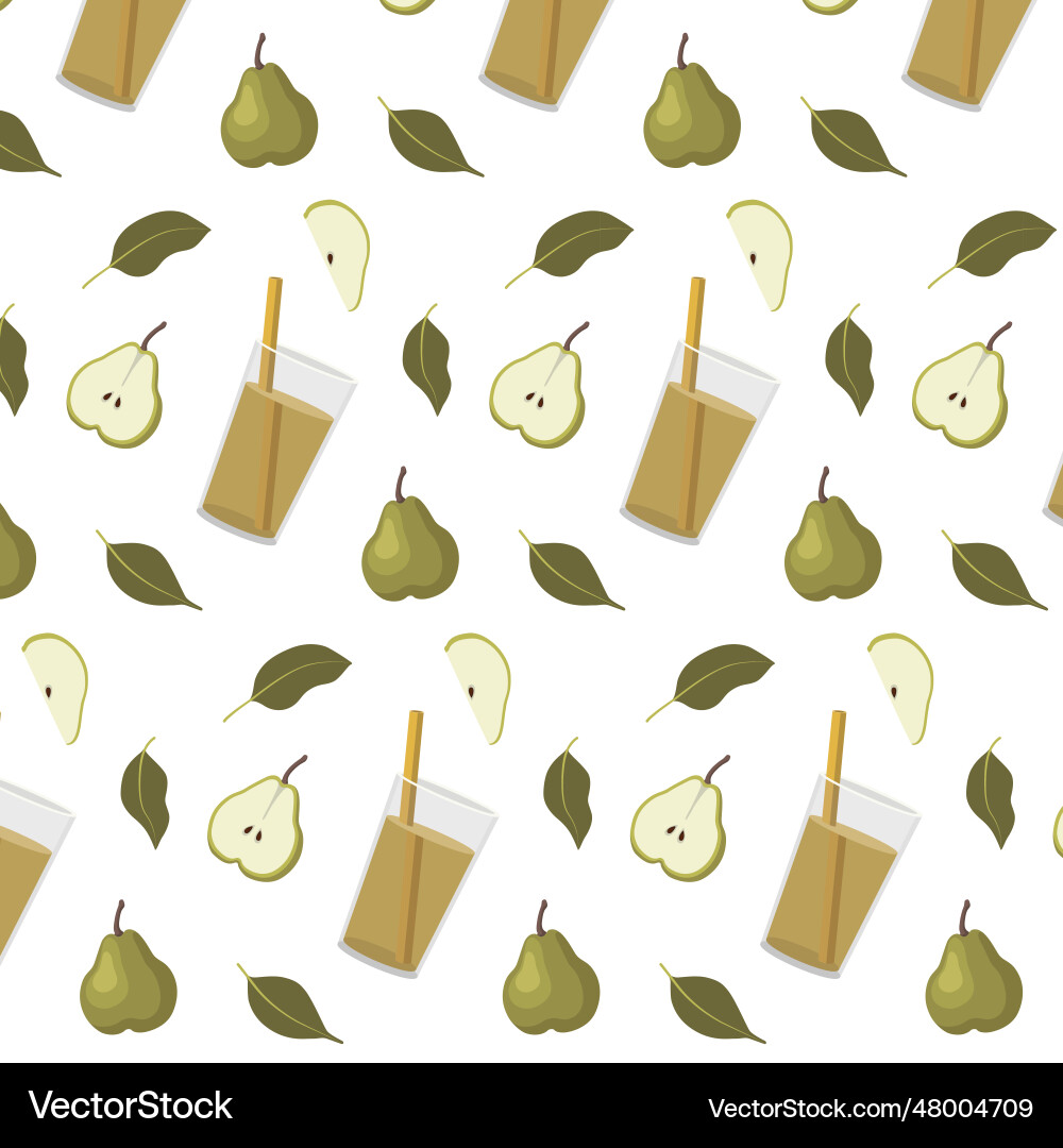 A fun pattern with pear juice slices Vector Image