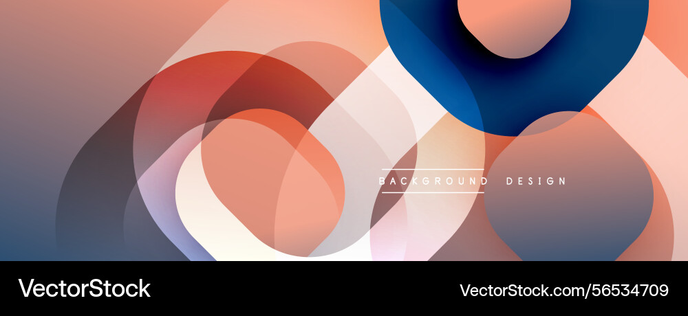 Abstract geometric shapes overlap creating soft Vector Image