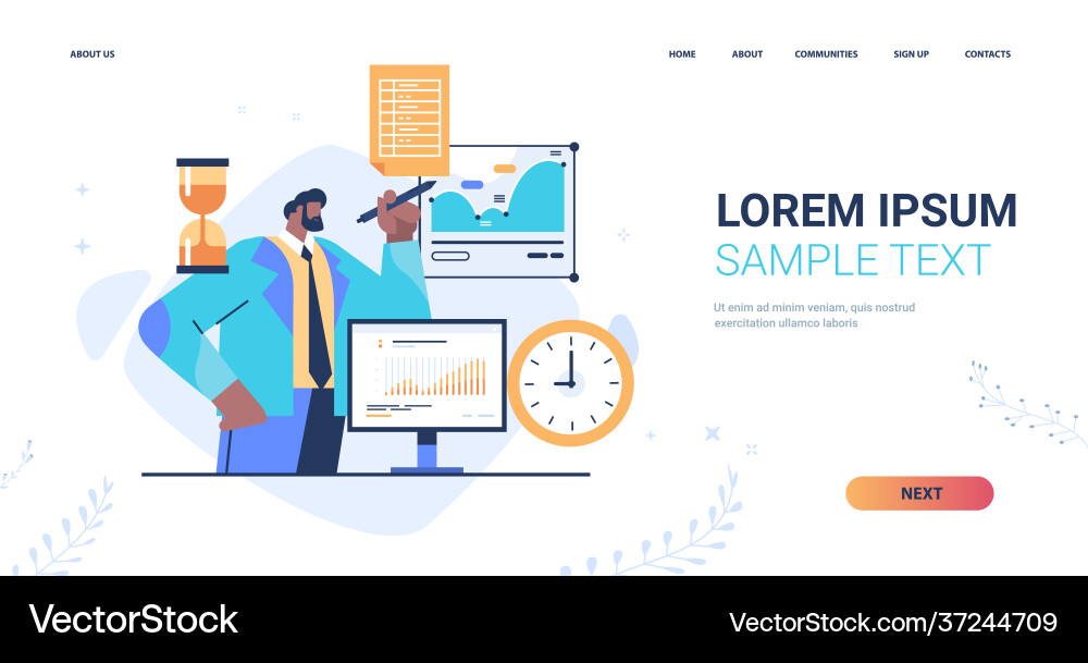 Businessman analyzing charts and graphs data Businessman analyzing charts and graphs data vector image