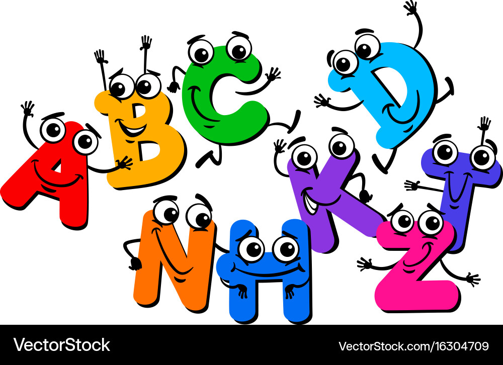 Cute Alphabet Letter Characters Vector Image