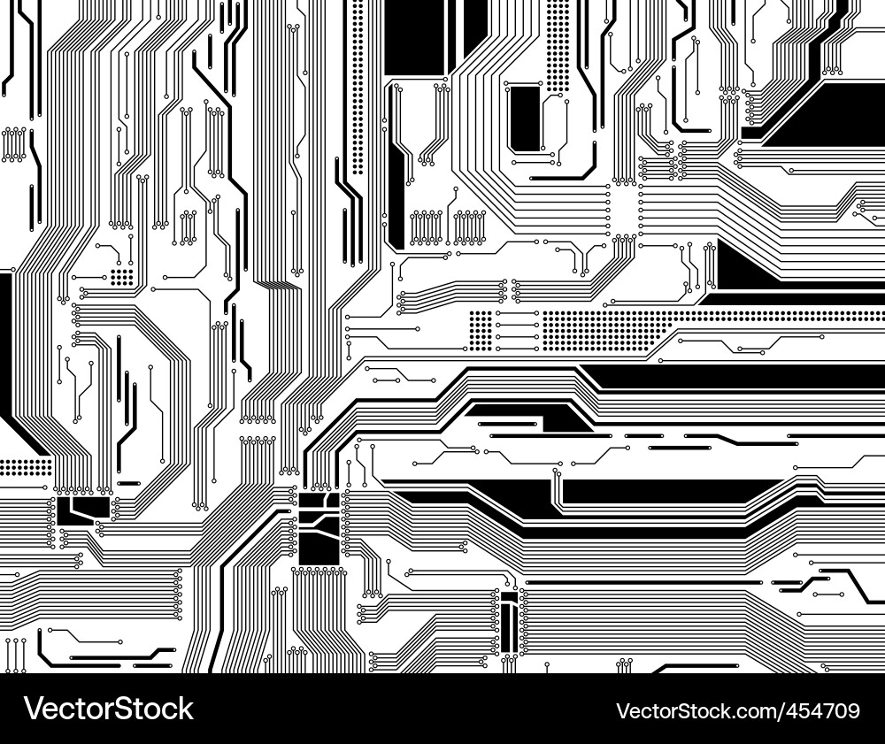 Detailed Circuit Board Pattern Vector Image