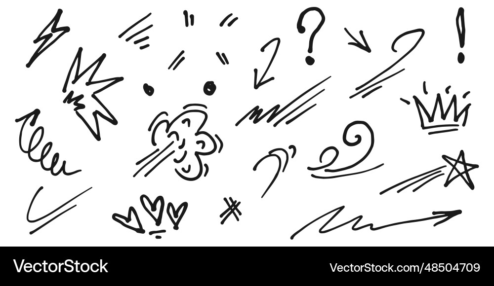 Doodle Collection - Expression & Marks vector image
