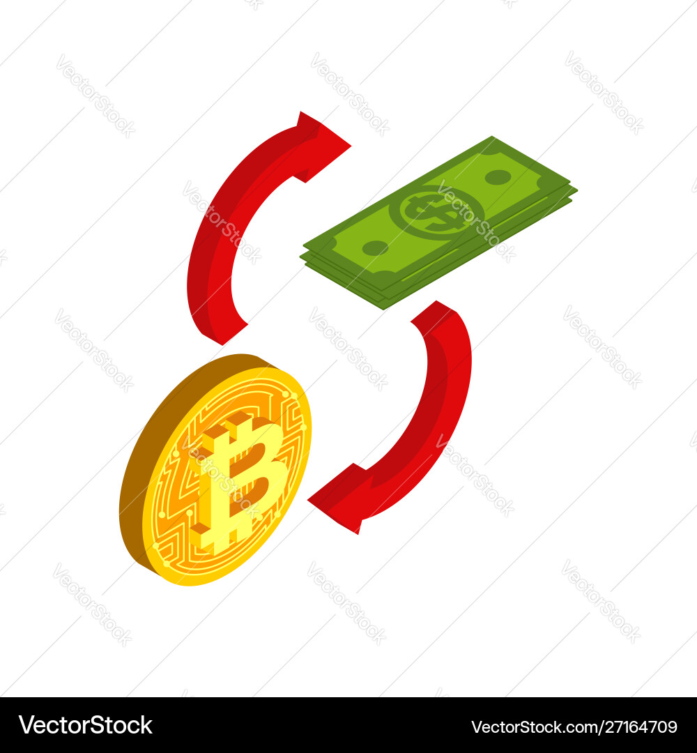 Exchange bitcoin for money dollar and crypto – Royalty-Free Vector |  VectorStock