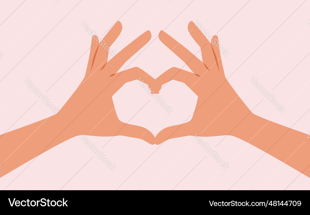 Heart Hands Gesture Cartoon Vector Image