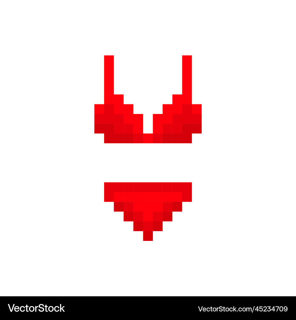 Pixelated Red Underwear Template Vector Image