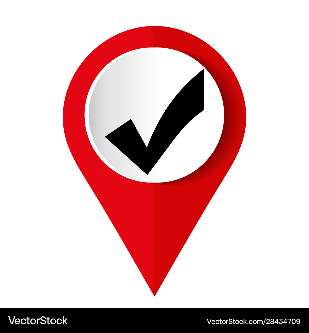 Red check mark icon tick symbol in color vector image