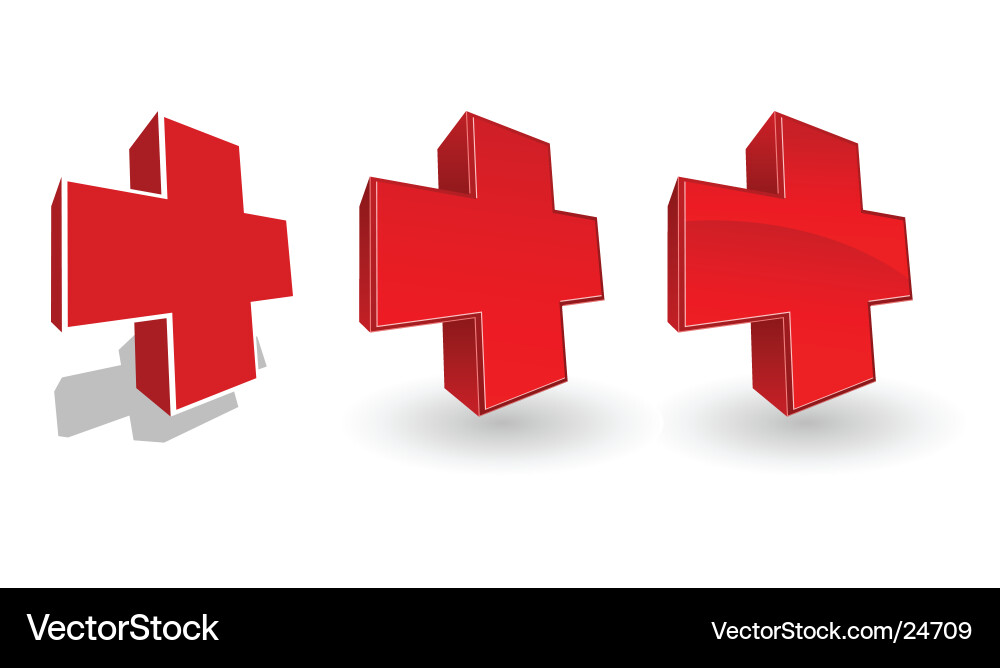 Red Cross Icon Set Vector Image