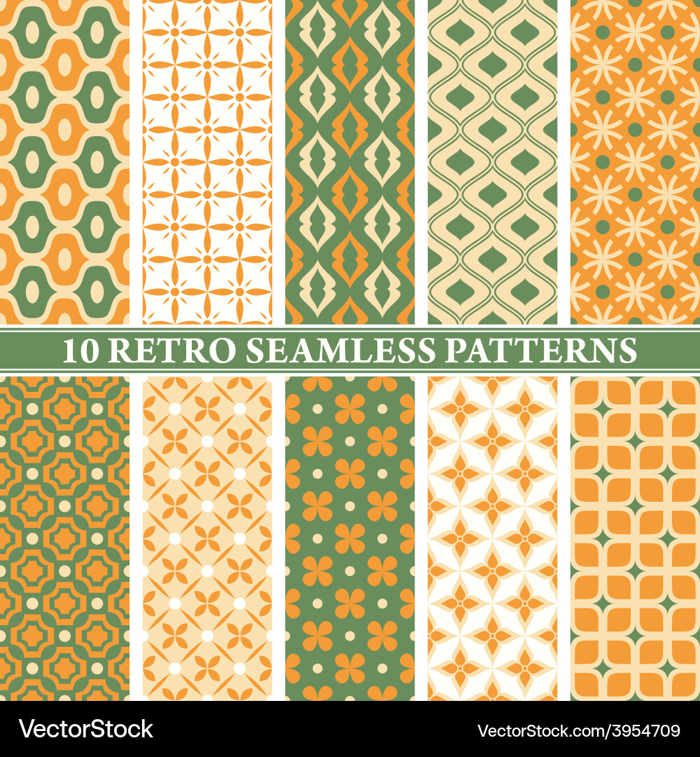 Retro Seamless Pattern Collection vector image
