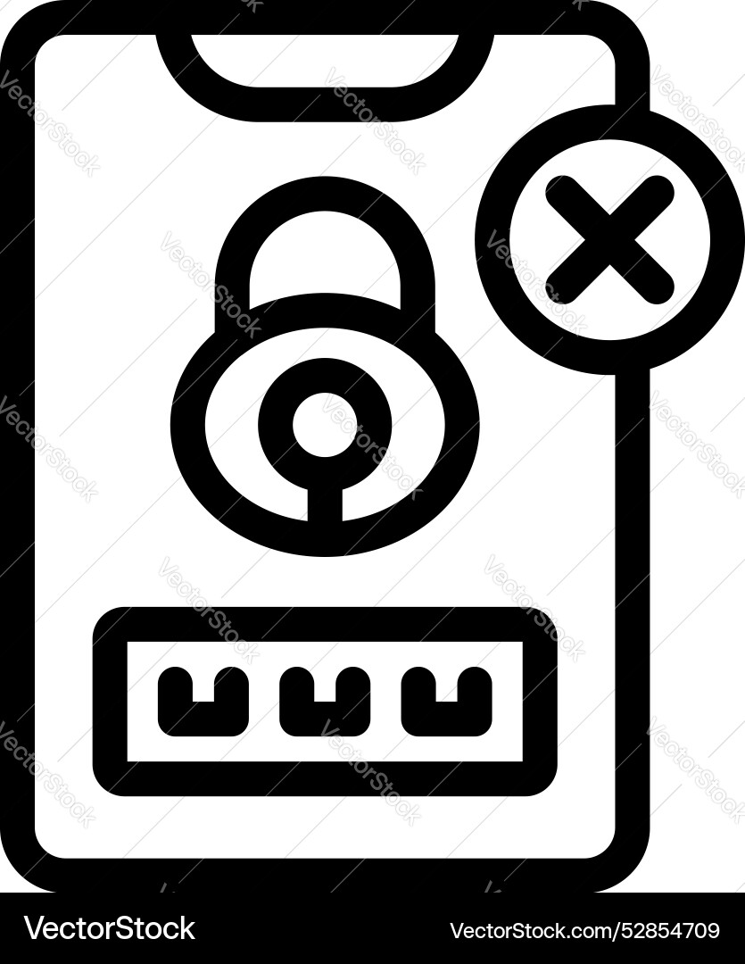 Smartphone showing wrong password with padlock Smartphone showing wrong password with padlock vector image