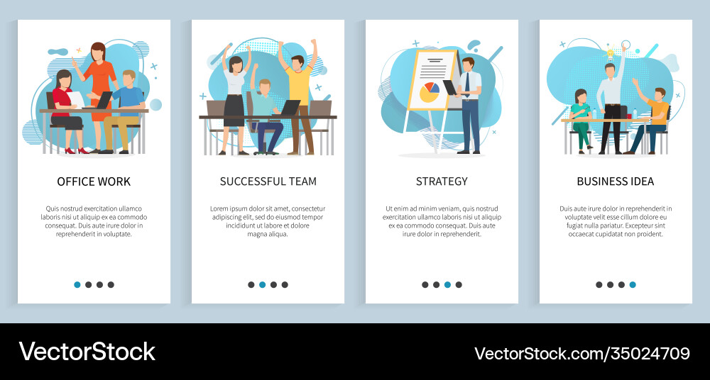 Startup and working task office work website Vector Image