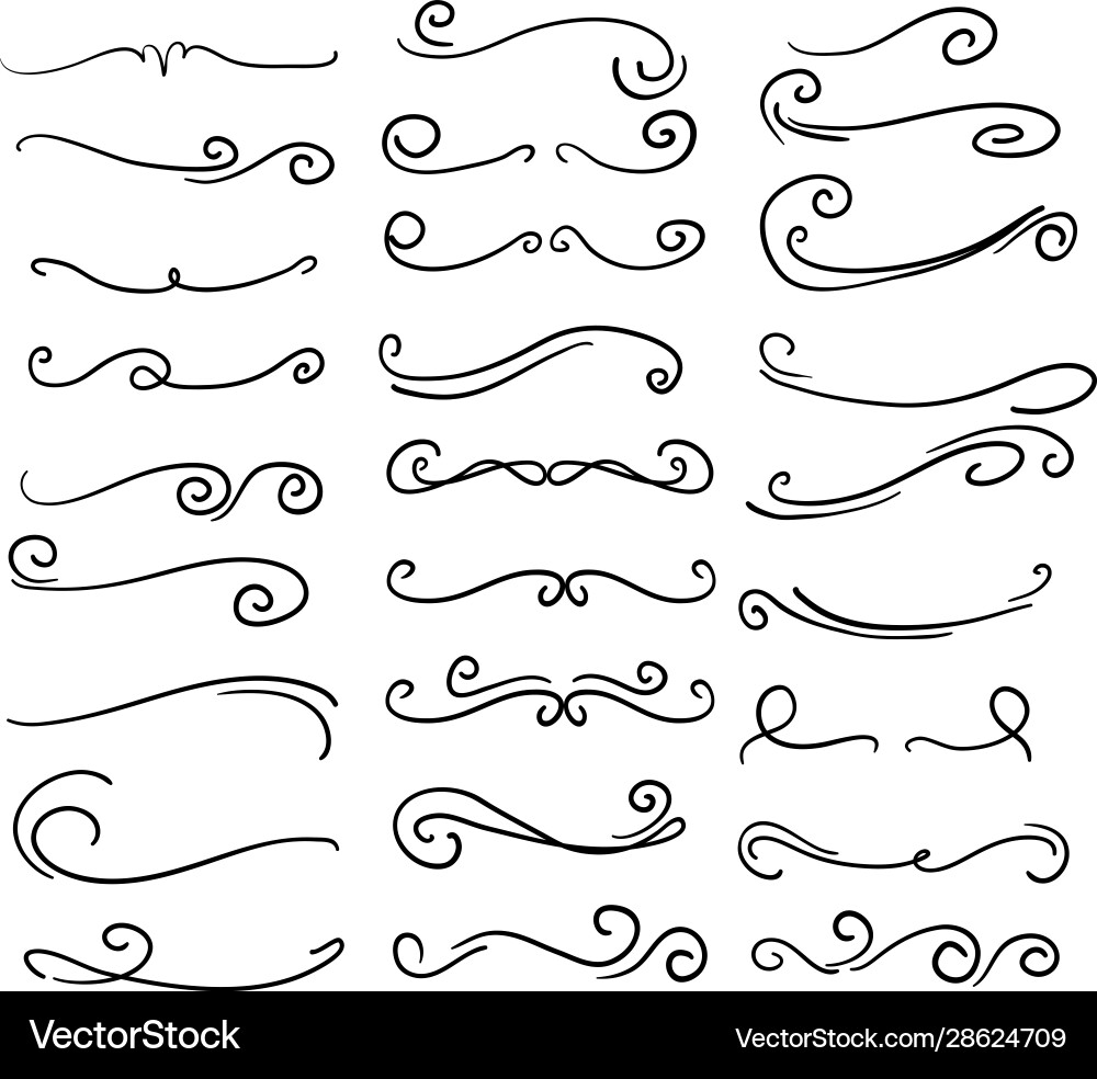 Swirl ornament stroke ornamental curls swirls Swirl ornament stroke ornamental curls swirls vector image
