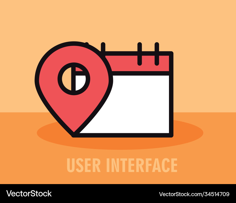 User interface calendar and gps navigation vector image