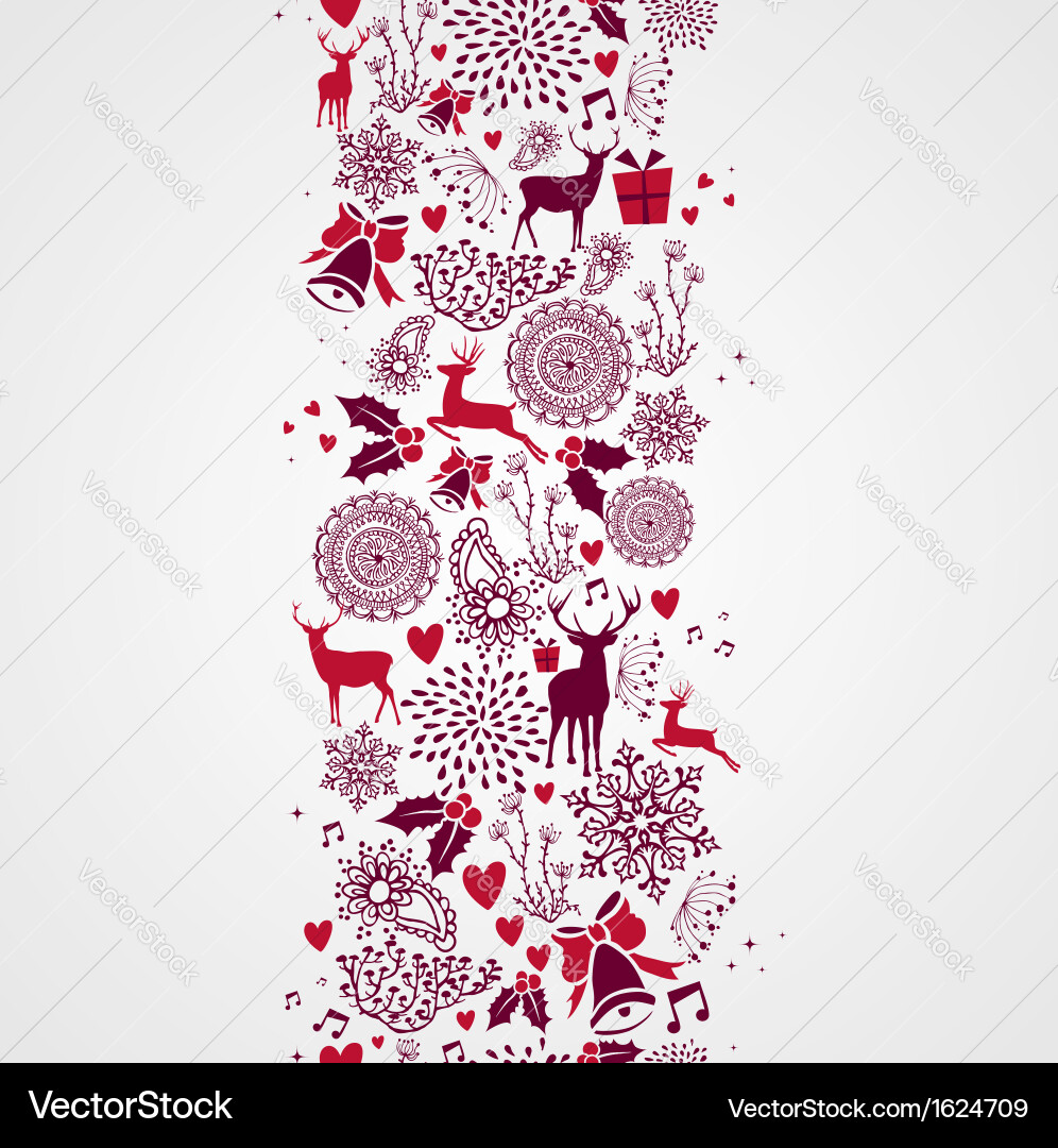 Vintage christmas elements seamless pattern Vector Image