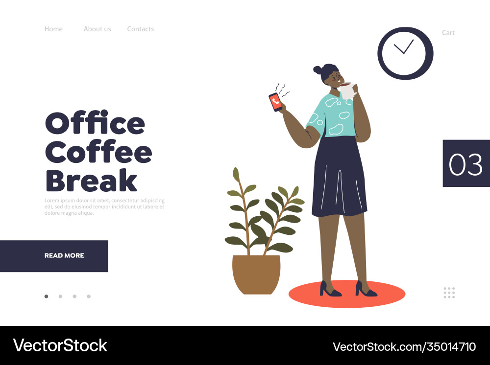 Büro Kaffeepause Konzept Landing Seite Büro Kaffeepause Konzept Landing Seite vektorbild