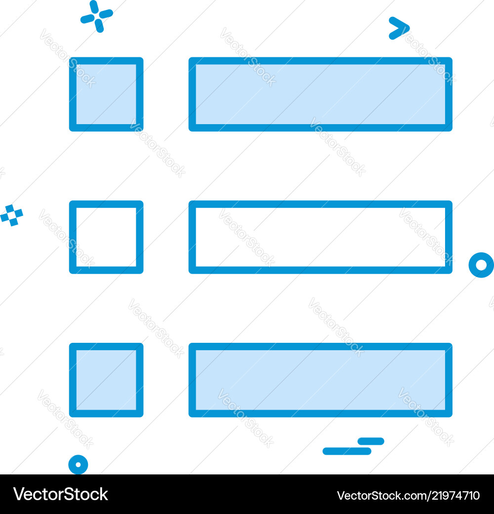 Bullet list menu options icon design Vector Image