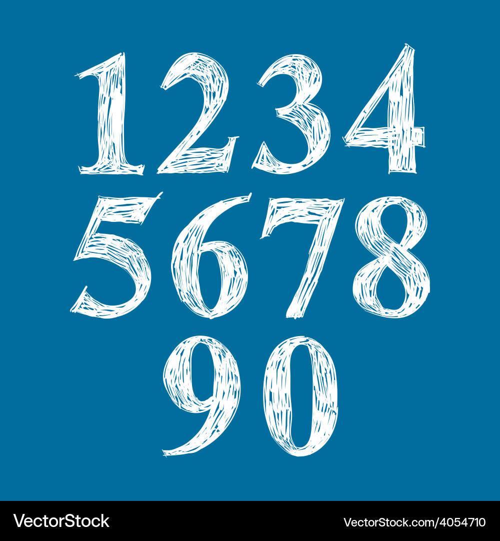 Calligraphic numbers numeration vector image