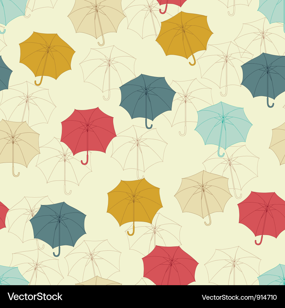 Charming Raindrop Umbrellas Pattern vector image