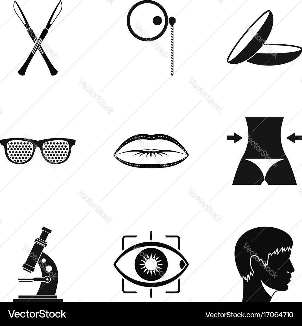 Corpus icons set simple style Vector Image