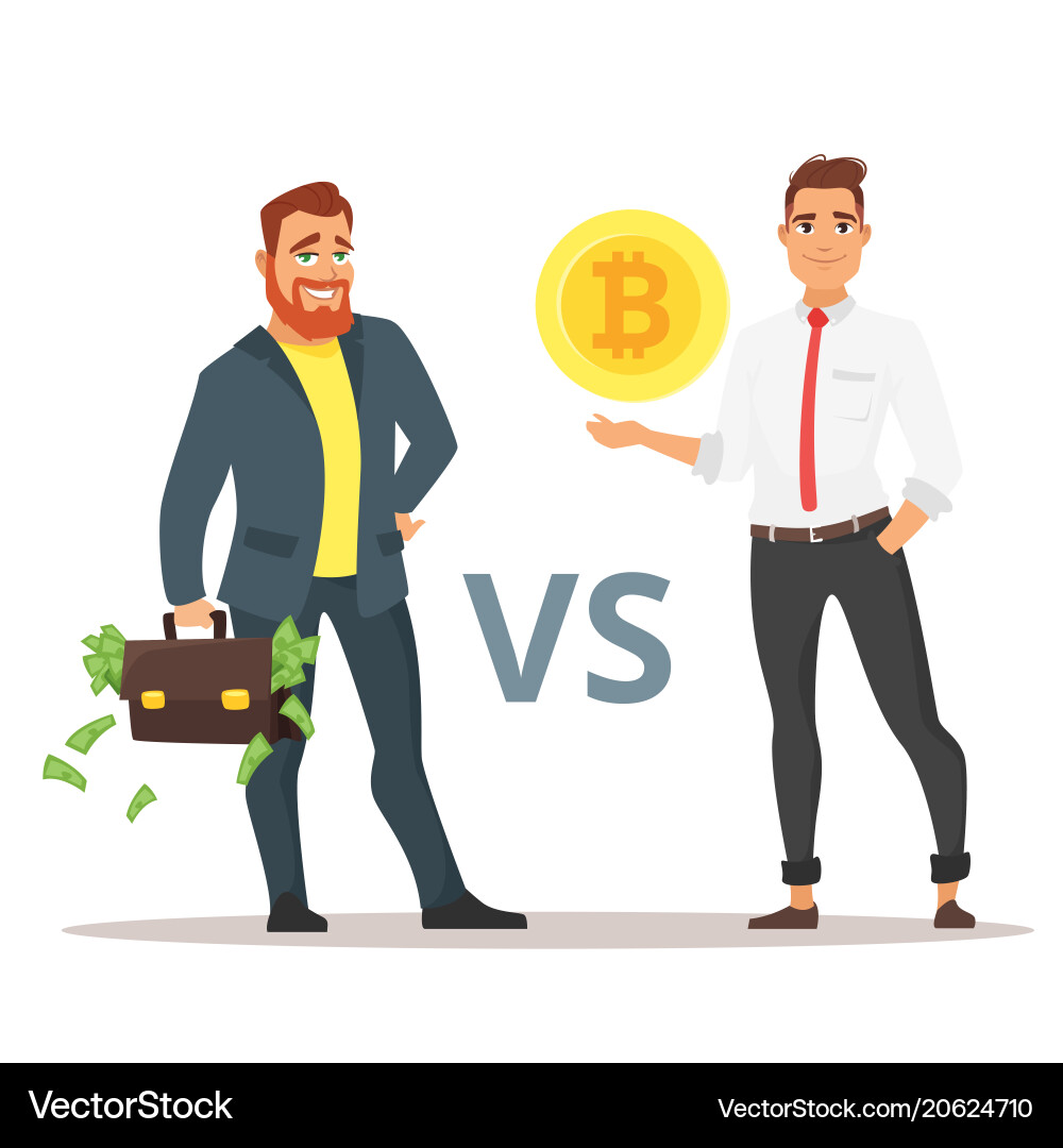 Cryptocurrency versus traditional banking system – Royalty-Free Vector |  VectorStock