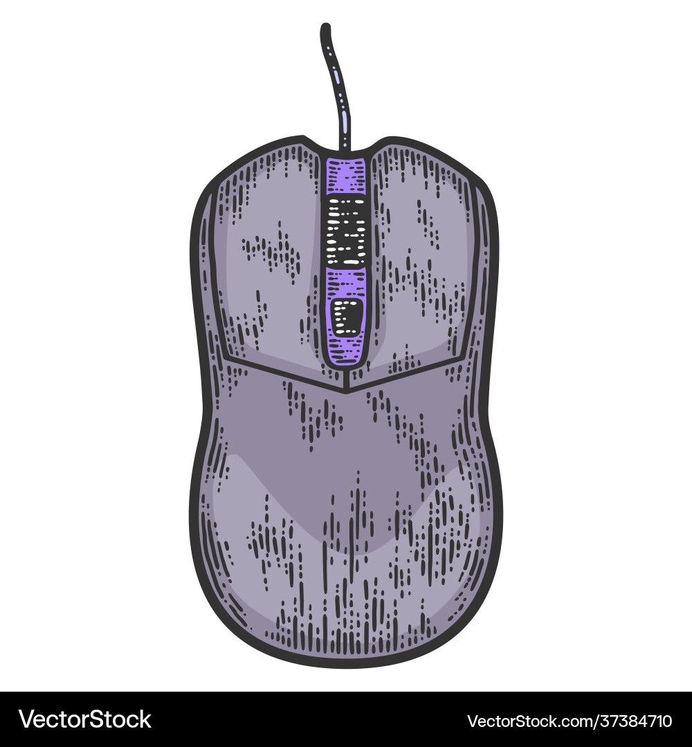 Device computer mouse sketch scratch board vector image