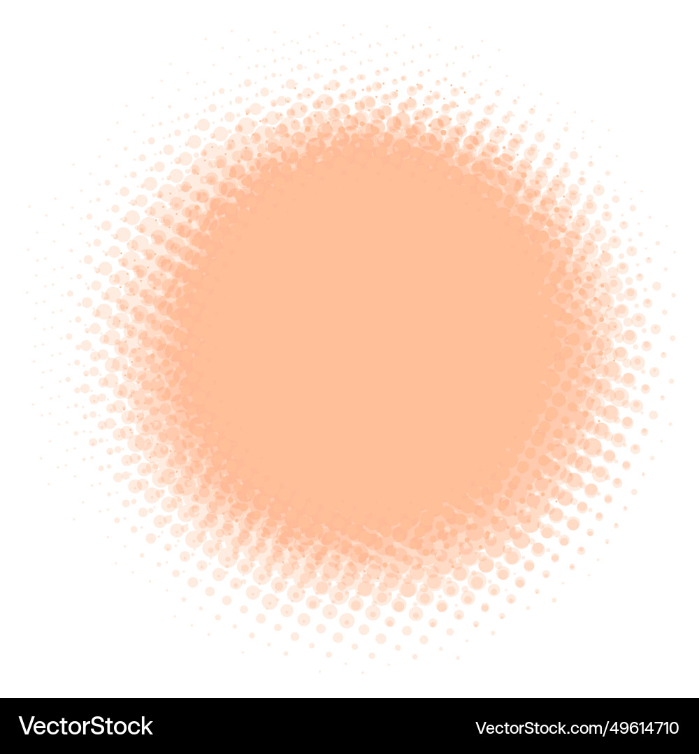 Dot peach fuzz color halftone round circle Dot peach fuzz color halftone round circle vector image