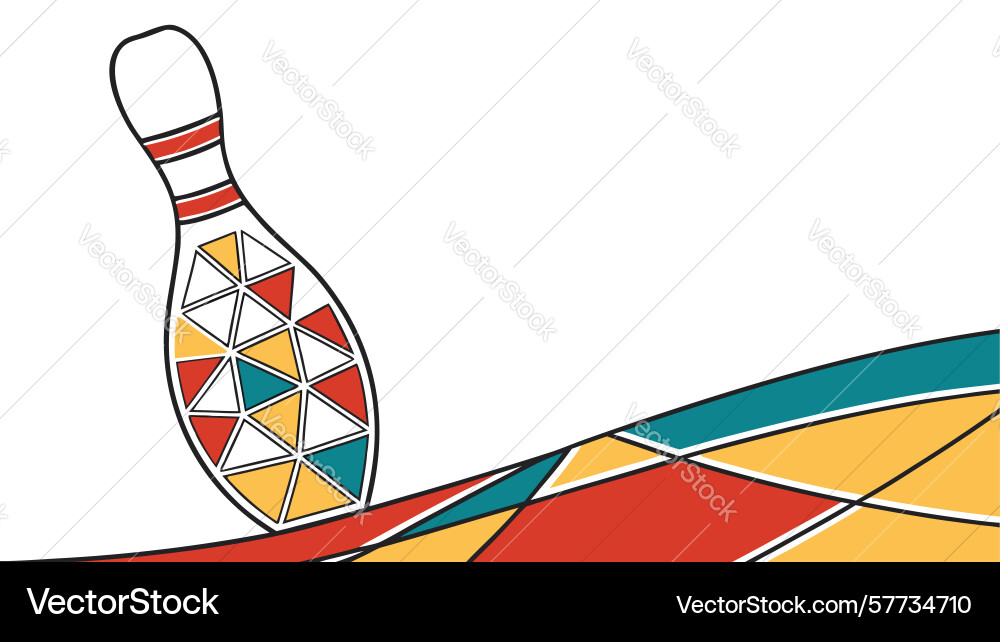 Dynamic bowling pin strike design generative ai Vector Image
