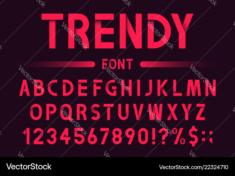 Geometric Font Alphabet Set vector image