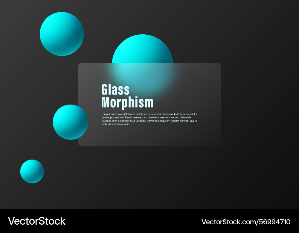 Glassmorphism rectangle with blur effect on dark Vector Image