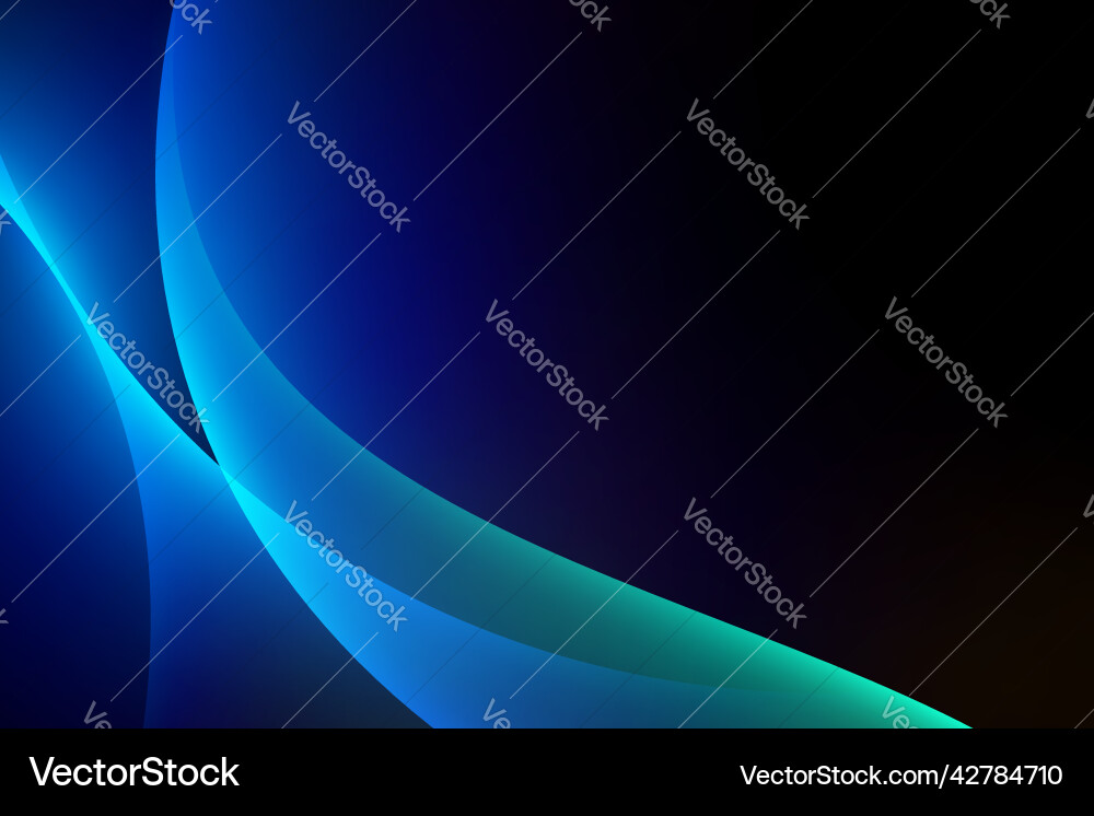 Glow curve line pattern blue abstract background vector image