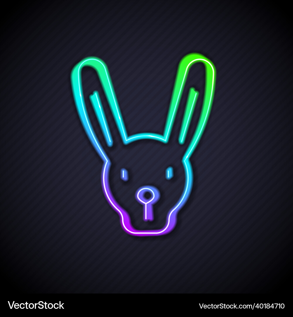 Glowing neon line rabbit with ears icon isolated Glowing neon line rabbit with ears icon isolated vector image
