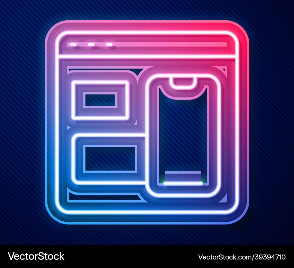 Glowing neon line software web developer Vector Image