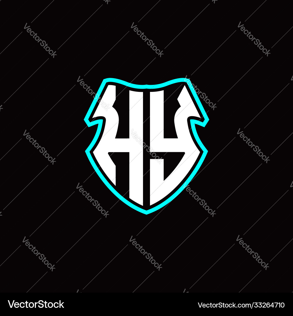 H y initial logo design with a shield shape H y initial logo design with a shield shape vector image