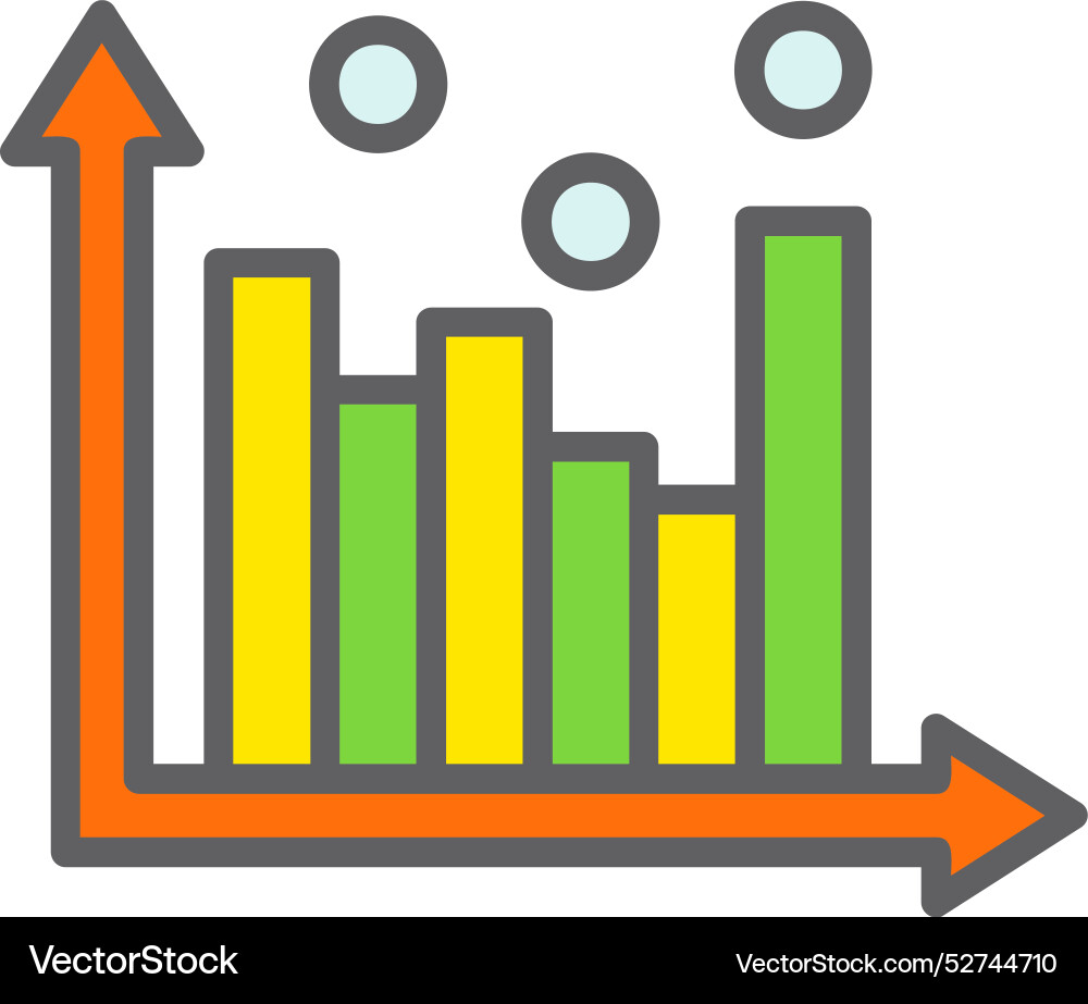 Histogram line filled icon design Vector Image