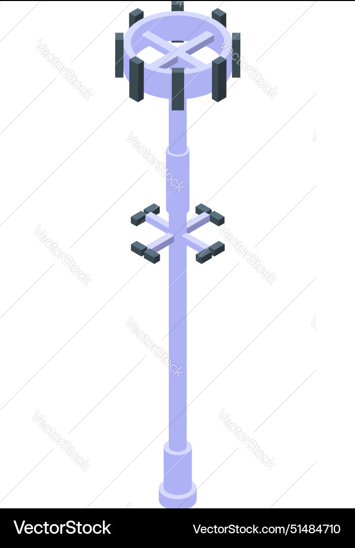 Isometric view of a cell tower Royalty Free Vector Image