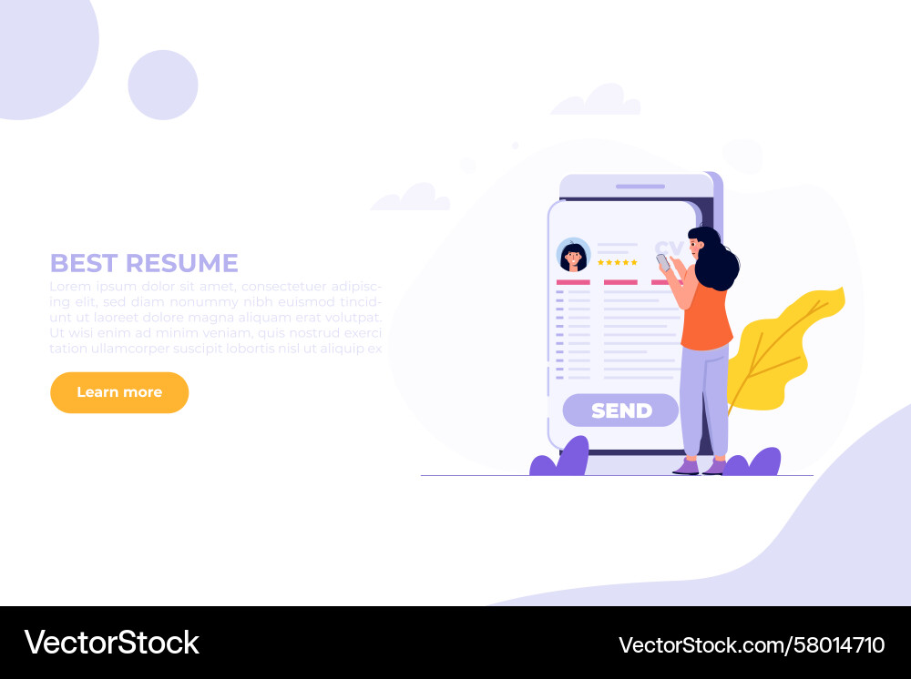 Job Application & Resume Upload Vector Image