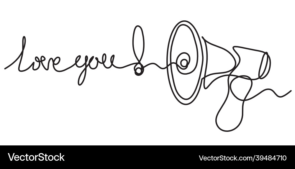 Megaphone as continuous lines drawing Megaphone as continuous lines drawing vector image