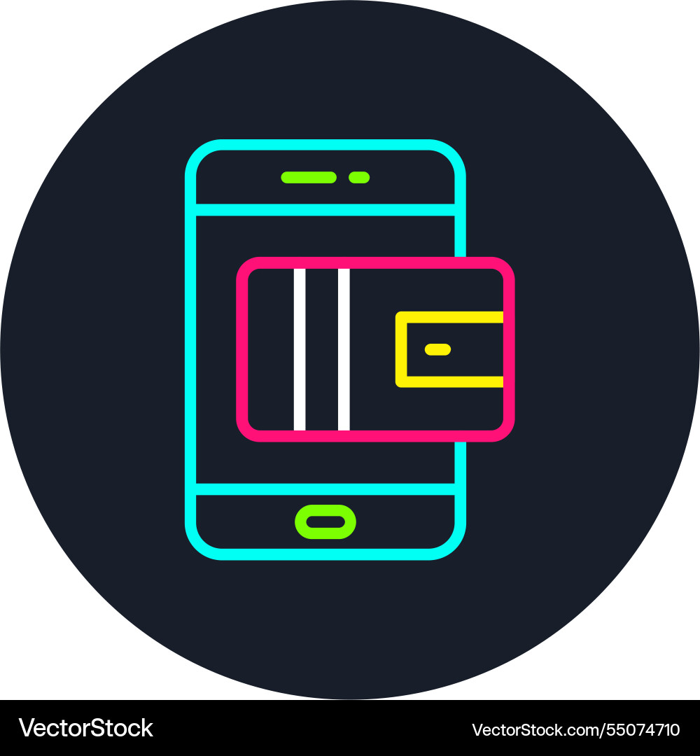 Payment method line multi color icon Vector Image