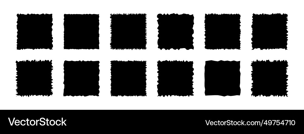 Rectangles paper with roughly torn edges vector image