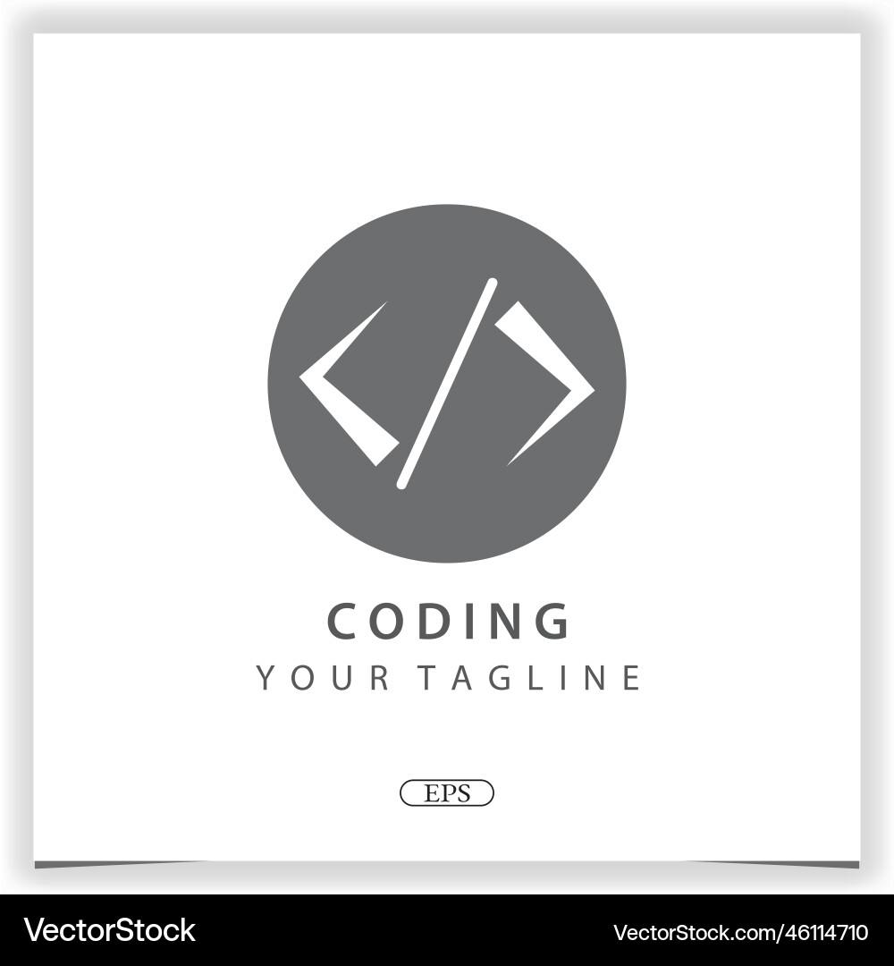 Simple coding or programmer logo premium elegant Simple coding or programmer logo premium elegant vector image