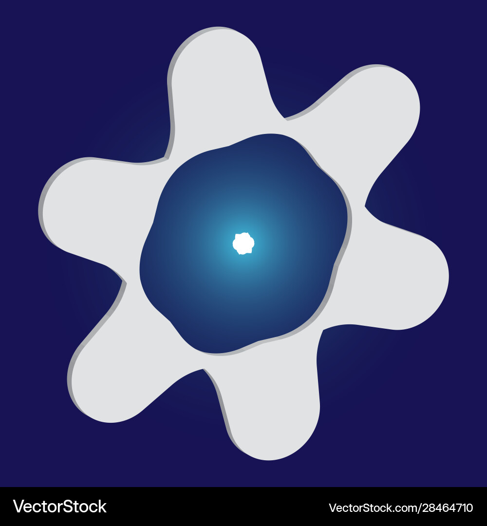 Simple snowflake with shadow on blue background Simple snowflake with shadow on blue background Vector Image